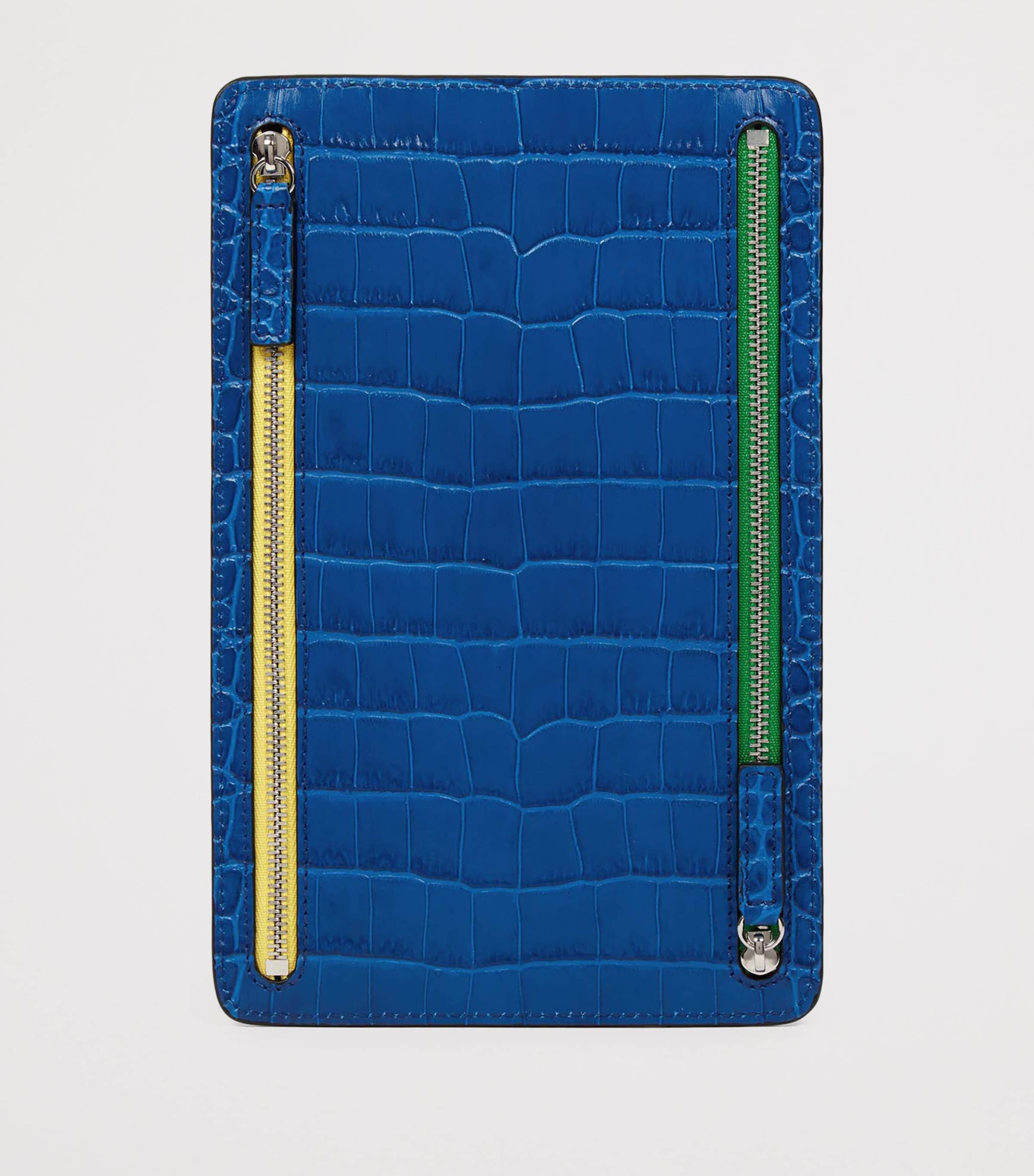 Smythson Panama multi-zip travel wallet calf leather, imported from the UK
