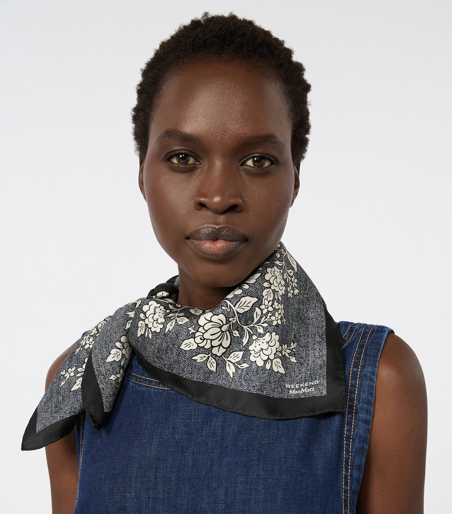 Weekend Max Mara silk floral scarf 90cm x 90cm, UK version