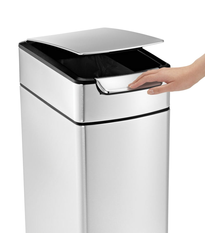 Simplehuman slim brushed steel pedal bin 40L (British brand)