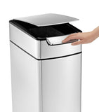 Simplehuman slim brushed steel pedal bin 40L (British brand)