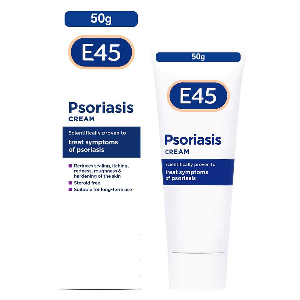 E45 Psoriasis Cream to Reduce Scaling, Itching  and Relieve Irritated Skin - 50m