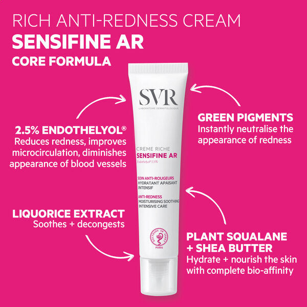 SVR SensiFine AR Rosacea Face Cream 40ml (British brand)