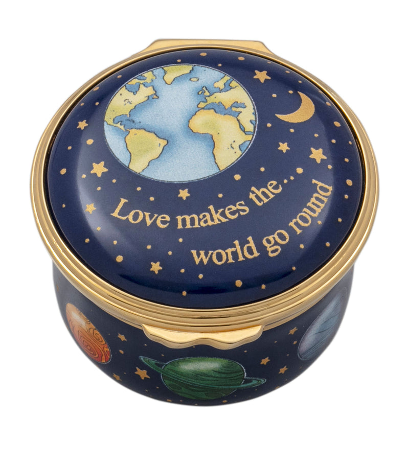 Halcyon Days love theme enamel box 4cm x 3cm, UK version