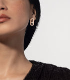 Messika So Move rose gold diamond pavé earrings - British product