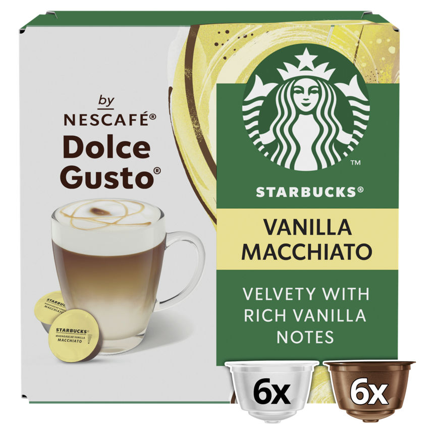 Nescafe Starbucks by Nescafé Dolce Gusto Madagascar Vanilla Macchiato Coffee Pods GOODS ASDA   