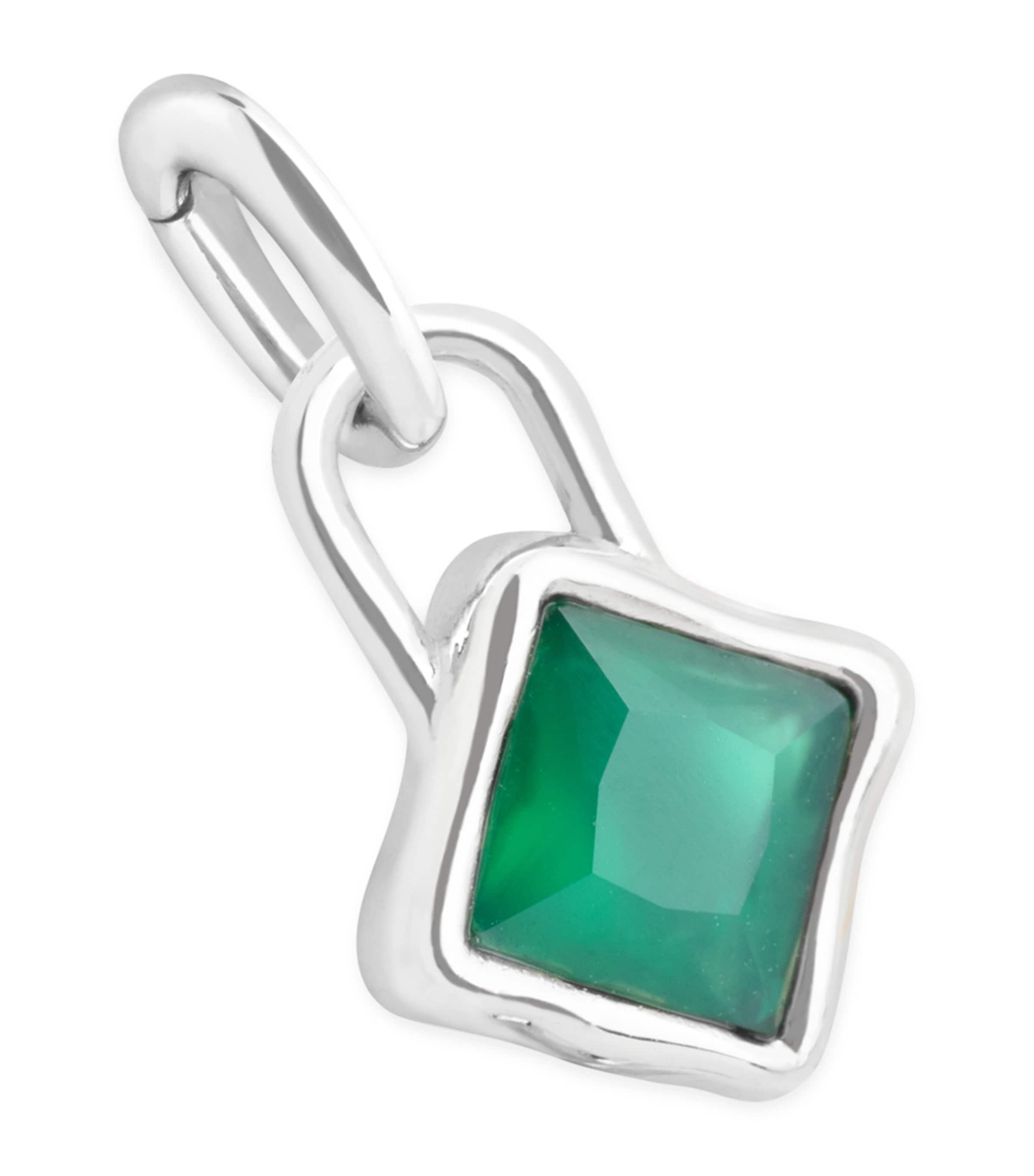 Astrid & Miyu rhodium-plated May birthstone charm - British product