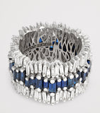Suzanne Kalan white gold diamond blue sapphire eternity band - British product