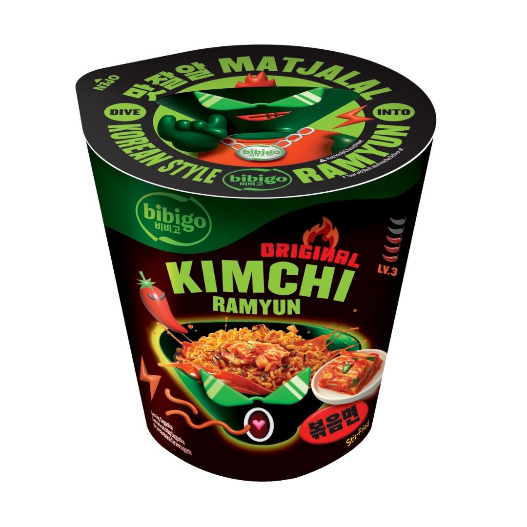 CJ Bibigo stir-fried cup ramyun original kimchi flavour (British brand)