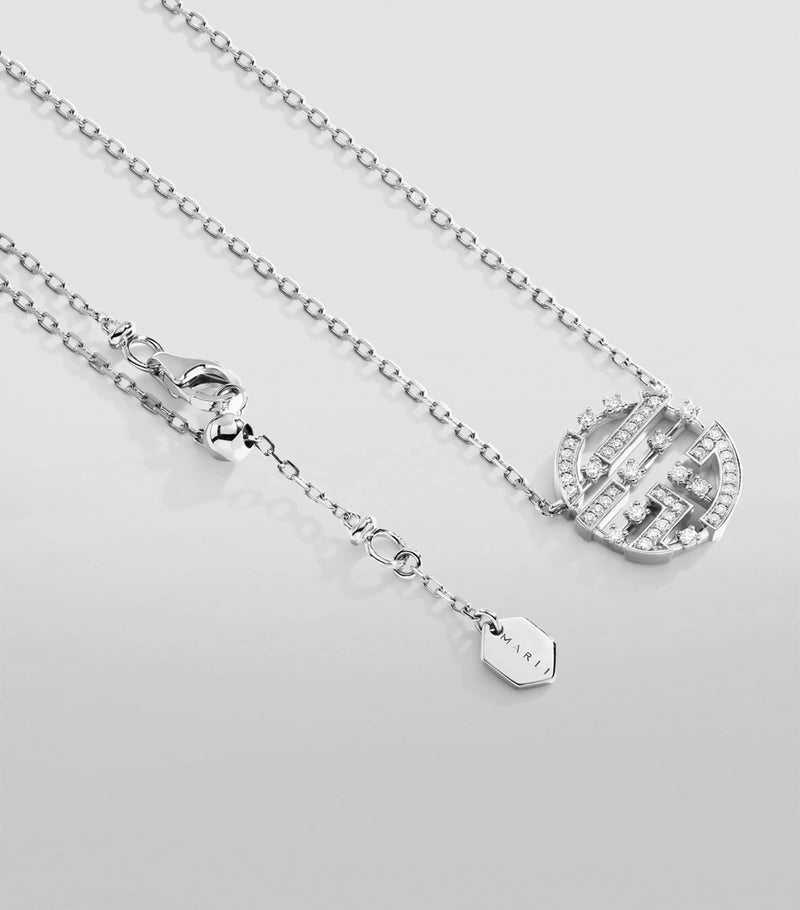MARLI New York white gold and diamond Avenues necklace, imported from the UK