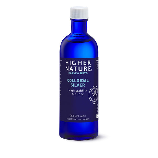 Higher Nature colloidal silver 200ml, imported from the UK
