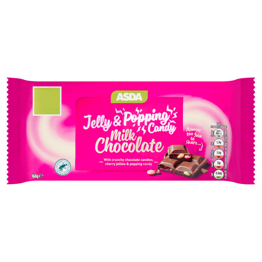 ASDA Jelly & Popping Candy Milk Chocolate 160g GOODS ASDA   