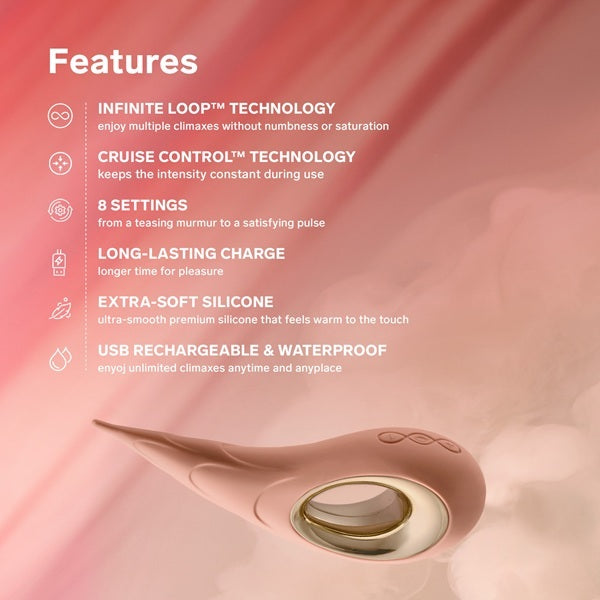 LELO Dot Cruise clitoral vibrator in Peach Please, imported from the UK