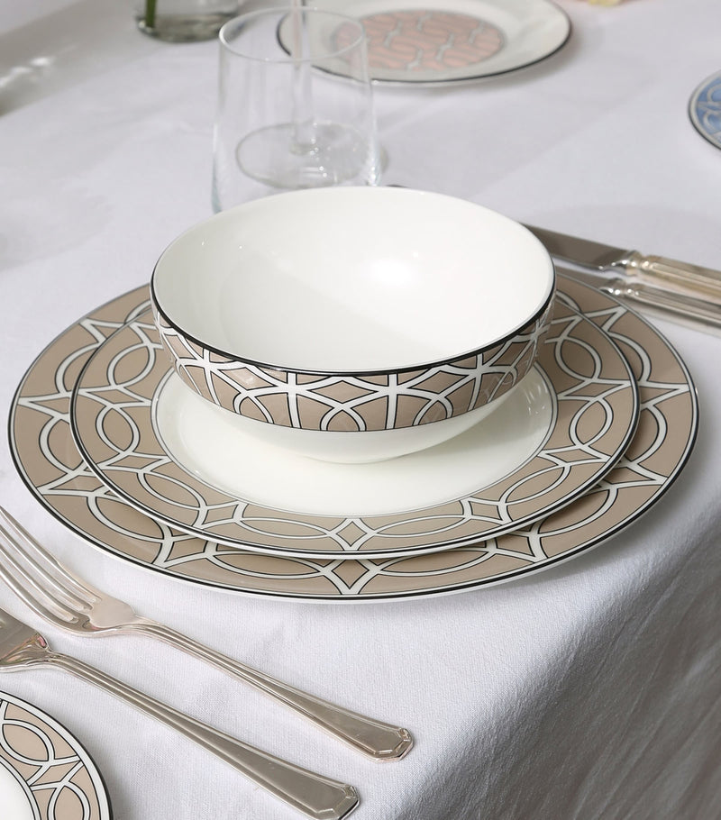 Geometric Print Bone China Breakfast Bowl 15cm