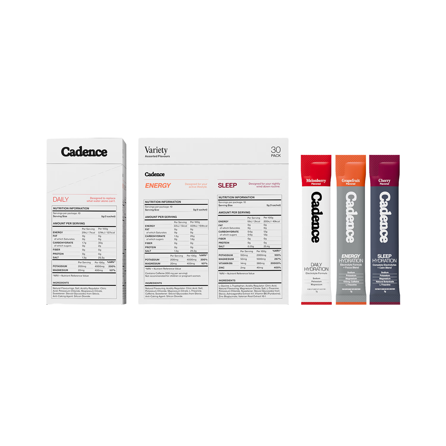 Cadence The Stack variety pack 30 sachets, UK version