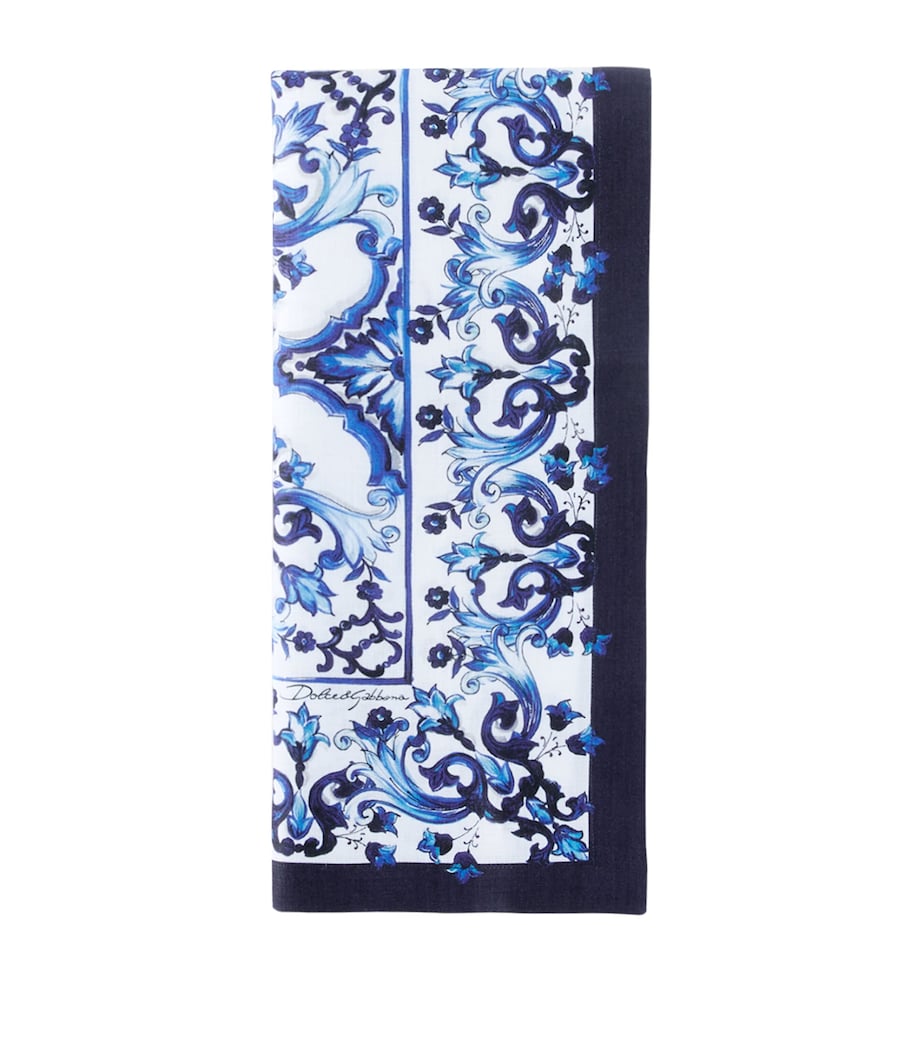 Dolce&Gabbana Majolica print cotton placemat and napkin set with 53x30cm placemat and 50x50cm napkin - British product