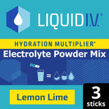 Liquid IV Hydration Multiplier Electrolyte Powder Mix Food Supplement Lemon Lime Sachets x3 16g GOODS Sainsburys   