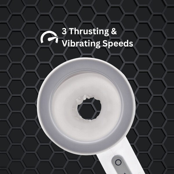 REV thrusting vibrating male masturbator, imported from the UK