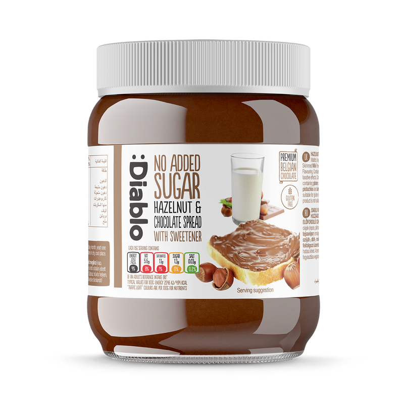 Diablo no added sugar hazelnut chocolate spread 350g, imported from the UK