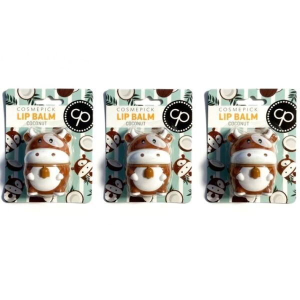 COSMEPICK Coconut Cow lip balm 3-pack 6g tubes, UK version