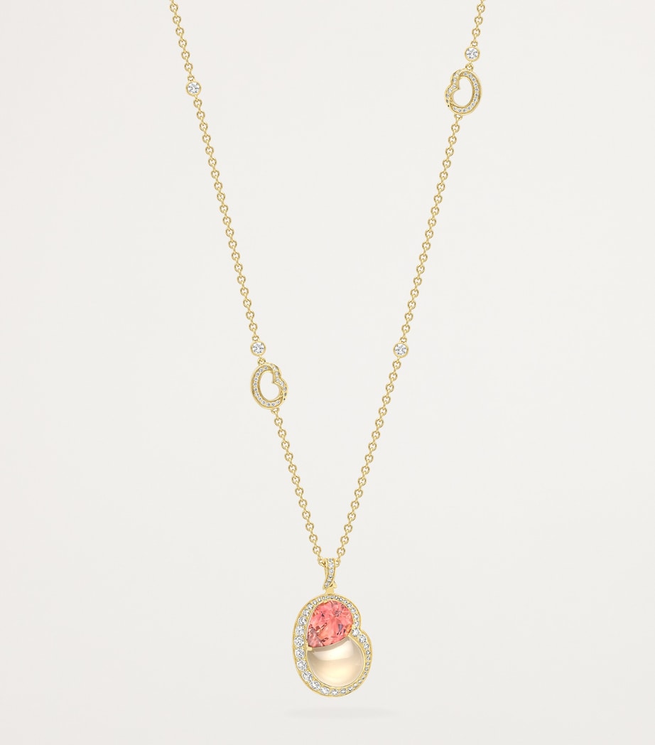 Boodles Motherhood necklace pink tourmaline moonstone diamonds, UK version