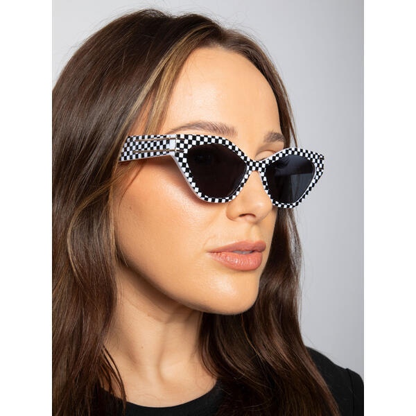 SVNX angular sunglasses black and white check (British brand)