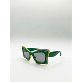 SVNX Bold Butterfly cat-eye sunglasses green lime - British product