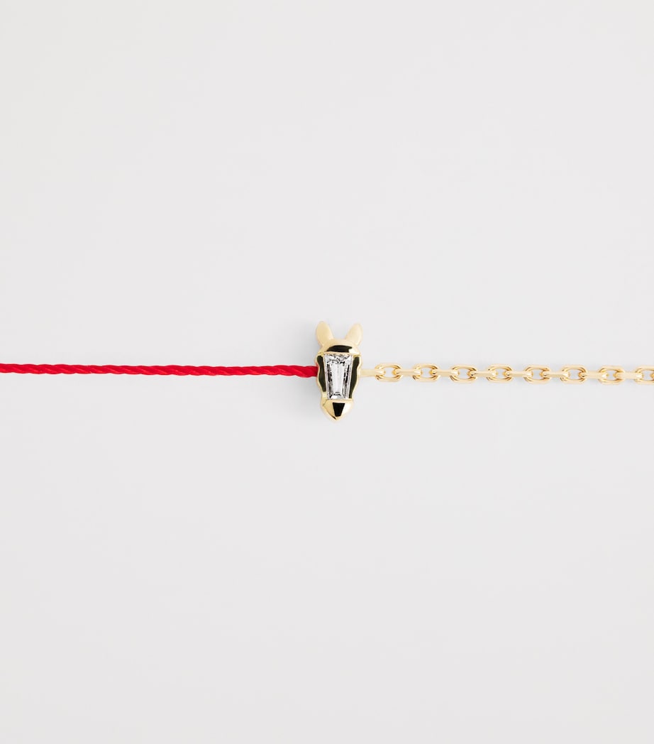 Redline bracelet yellow gold and diamond horse charm 16.5cm (British brand)