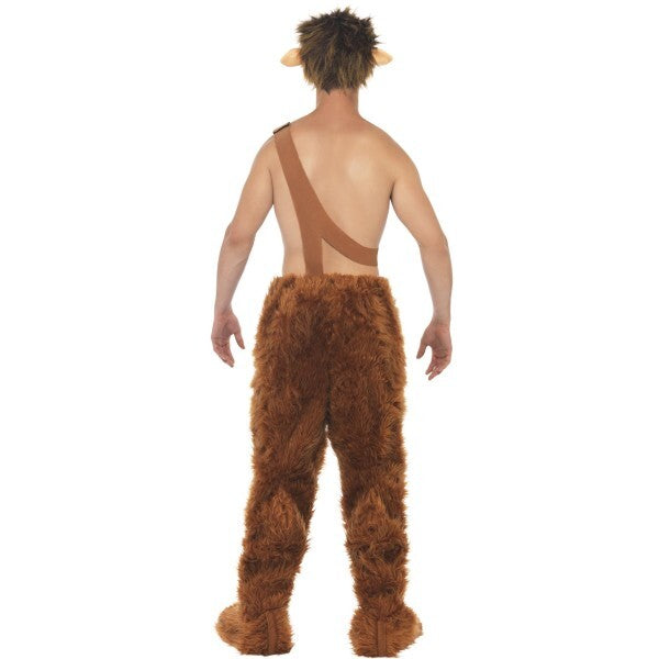 Smiffys Pan costume with brown trousers shoe covers and wig, imported from the UK