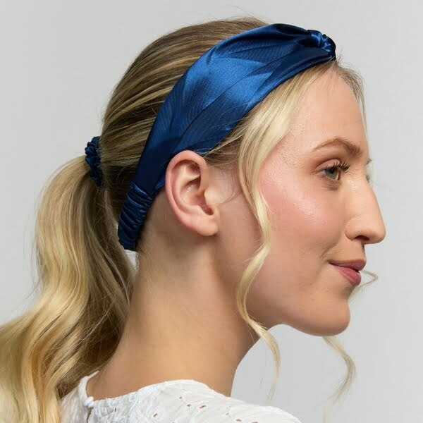 Silver Cloud satin headband Santorini Navy - British product