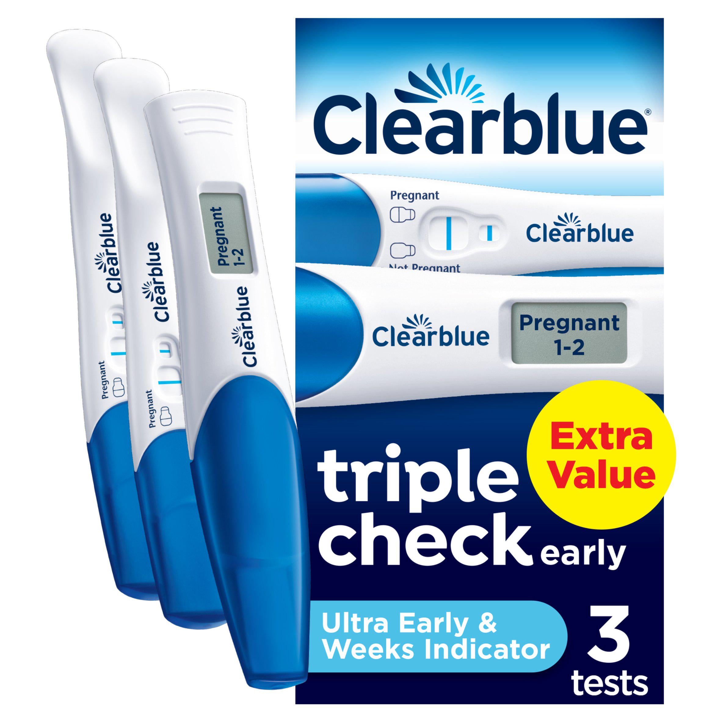 Clearblue Pregnancy Tests Triple check & Date 3 Pack GOODS Sainsburys   