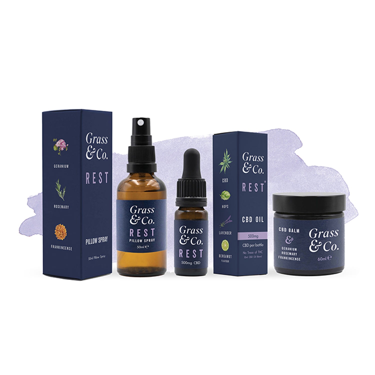 Grass & Co. REST CBD Oil 500mg 10ml, imported from the UK