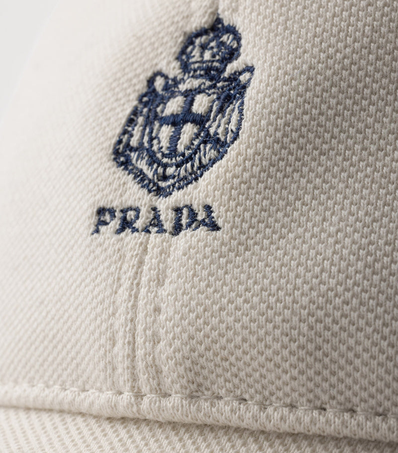 Prada cotton piqué baseball cap with crest logo - (British brand)