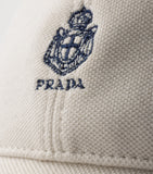 Prada cotton piqué baseball cap with crest logo - (British brand)