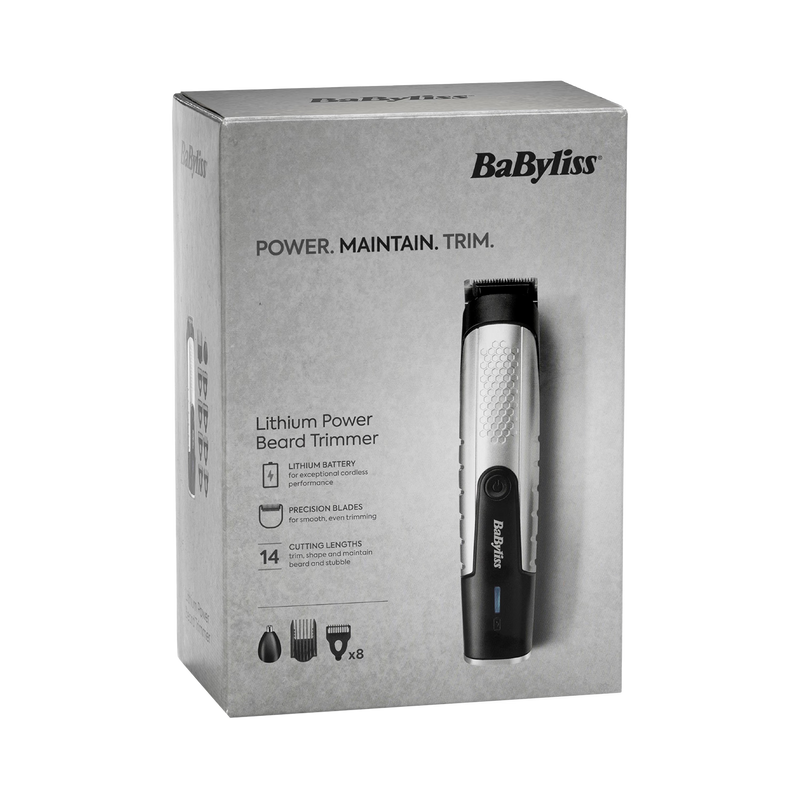 BaByliss Lithium Power beard and stubble trimmer (British brand)