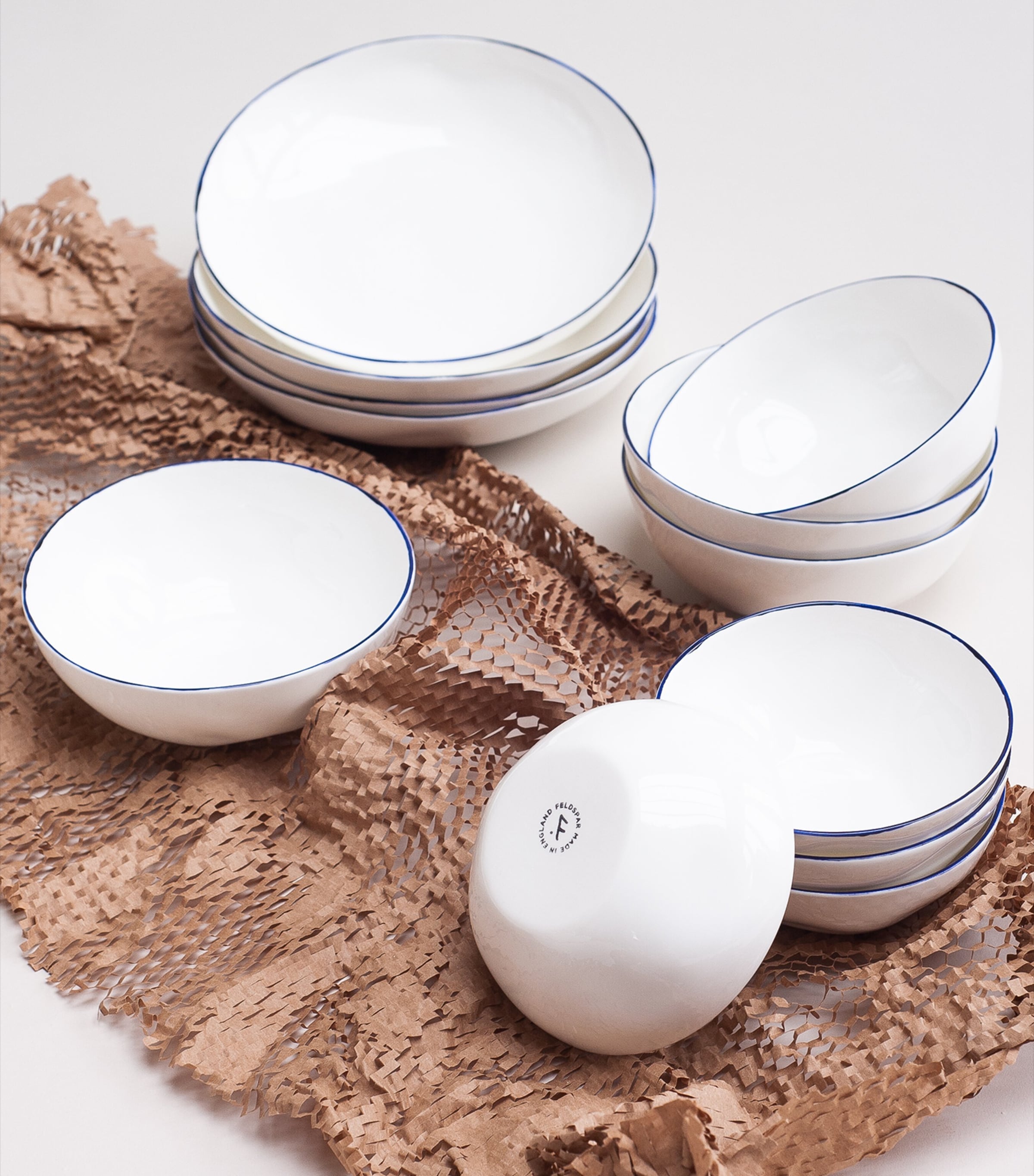 FELDSPAR set of 4 cobalt pasta bowls 22cm - British product