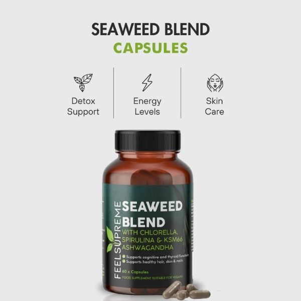 Feel Supreme seaweed blend with chlorella and spirulina 60 capsules - British product