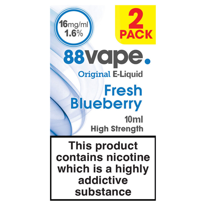 88Vape Original E-Liquid Fresh Blueberry 2 Pack GOODS ASDA   