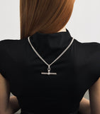 Tilly Sveaas sterling silver T-bar curb-link necklace, UK version