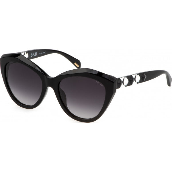 Police black SPLL35 acetate sunglasses, imported from the UK
