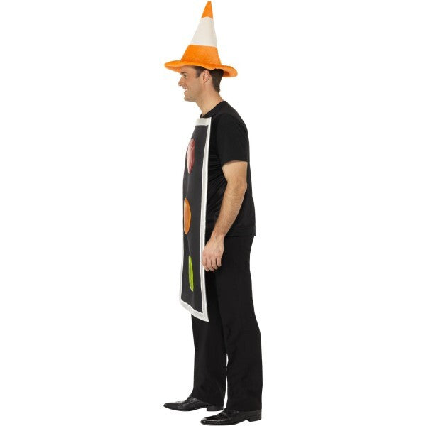 Smiffys traffic light costume black with cone hat (British brand)