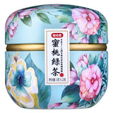 Kakoo Peach Green Tea tea bags in canister, imported from the UK