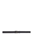 Balenciaga leather belt with burnished hardware and buckle fastening - British product