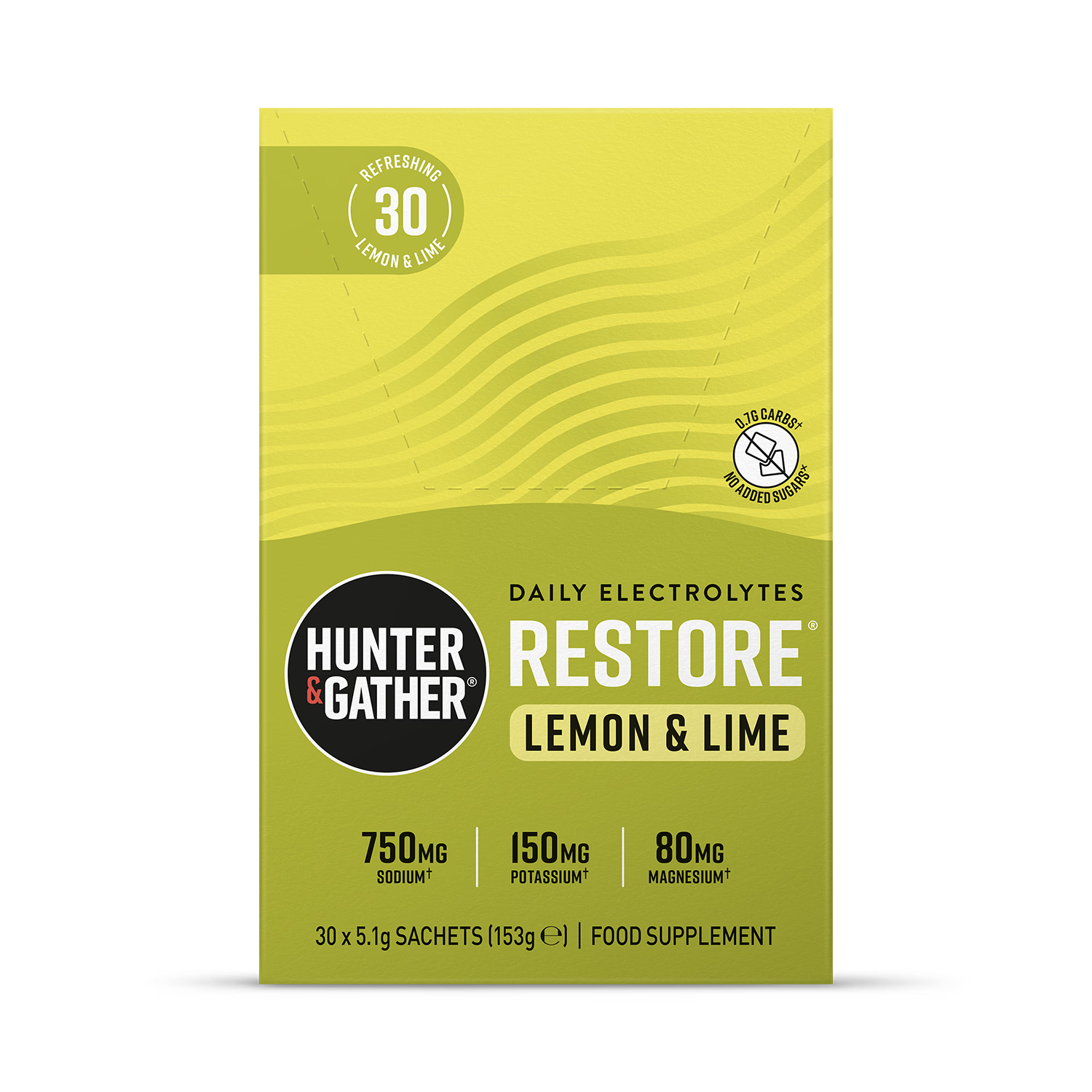 Hunter & Gather Electrolytes Lemon Lime sachets 30, imported from the UK