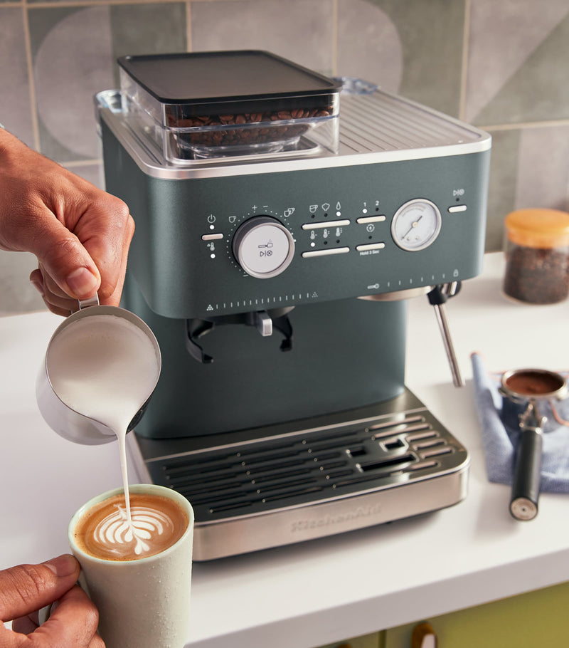 KitchenAid semi automatic espresso machine with burr grinder, UK version