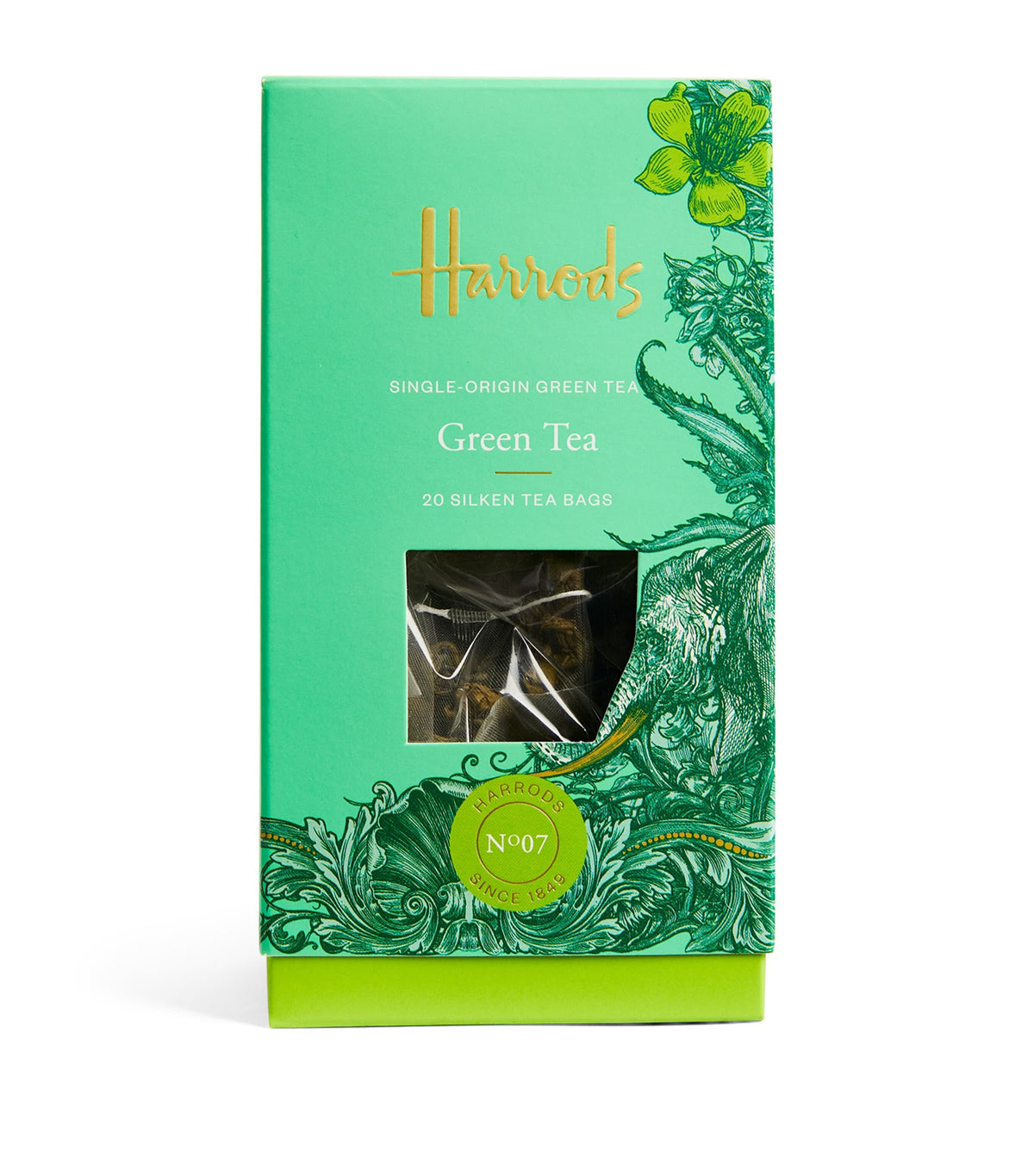 Harrods green tea bags 20 tea bags, UK version