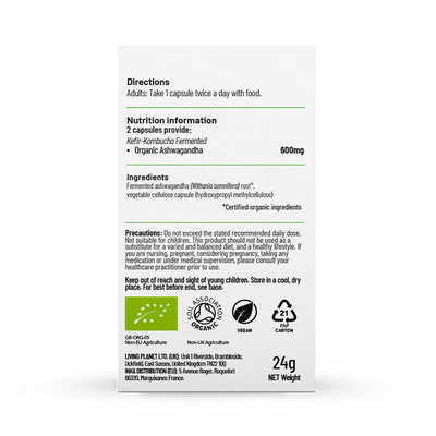 Living Nutrition Ashwagandha Fermenté Biologique 60 Gélules