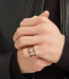 Bvlgari B.zero1 four-band ring rose gold black ceramic (British brand)
