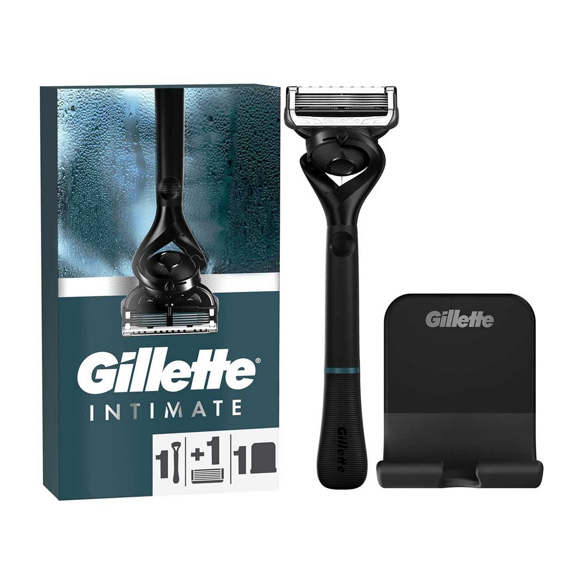 Gillette Intimate Razor for Men, Designed For Pubic Hair, 1 Razor Handle, 1 Razor Blade Refill GOODS Boots   