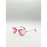 SVNX pink cat-eye sunglasses with gold frame, imported from the UK