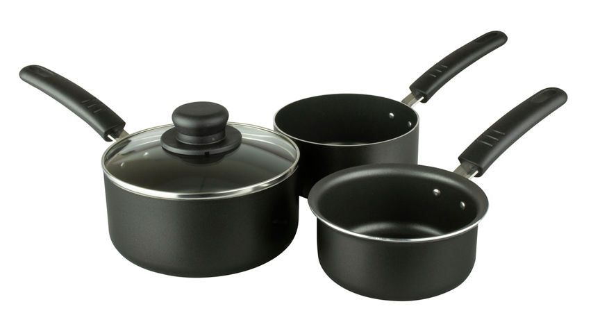 George Home 3 Piece Non-stick Aluminium Saucepan Set General Household ASDA   